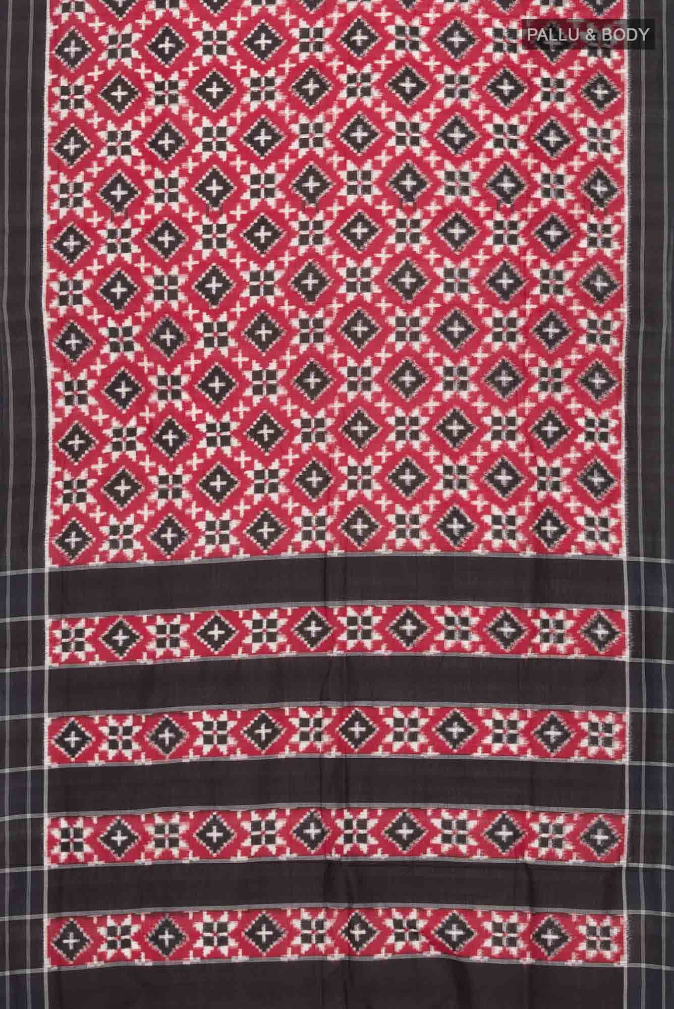 Maroon Pochampally Cotton Saree