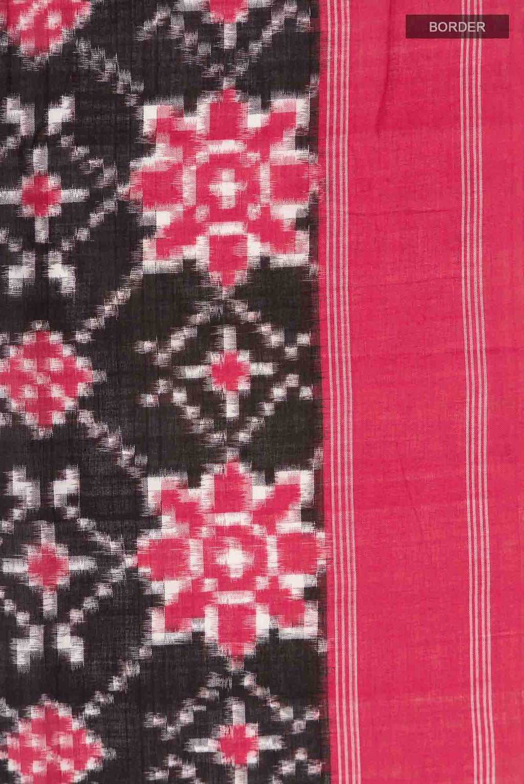 Black Pochampally Cotton Saree