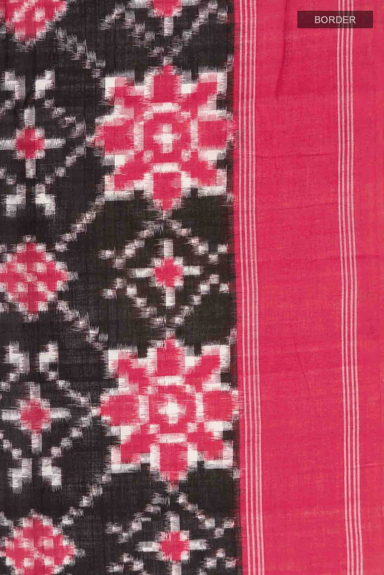 Black Pochampally Cotton Saree