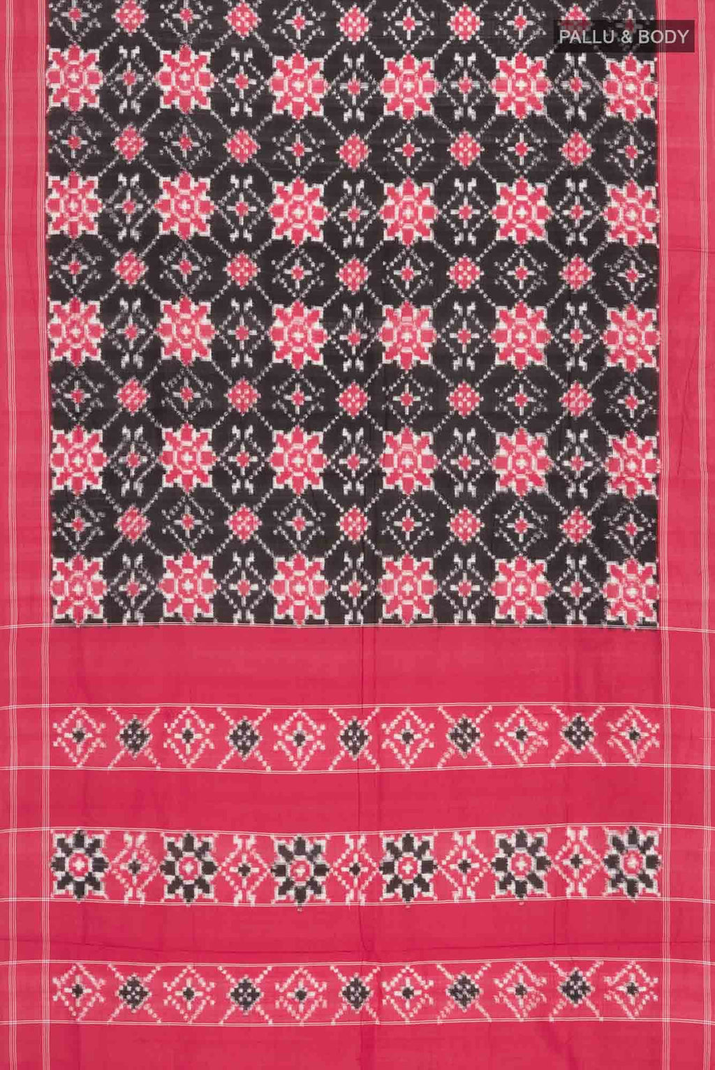 Black Pochampally Cotton Saree
