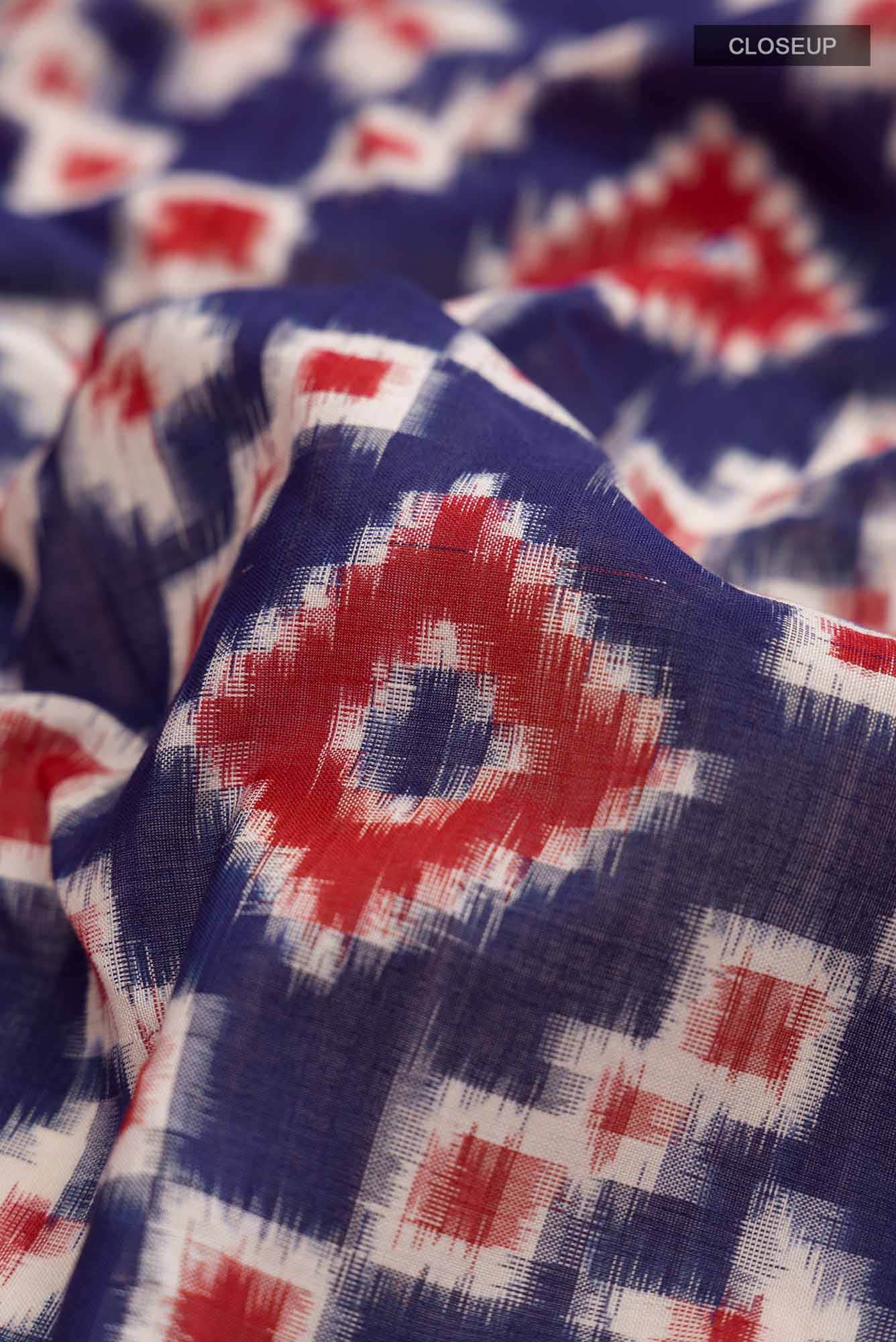 Blue Pochampally Cotton Saree