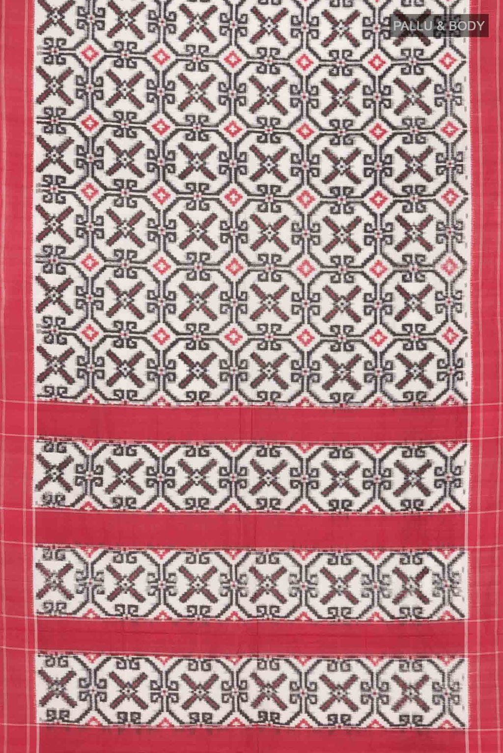 Off White Pochampally Cotton Saree