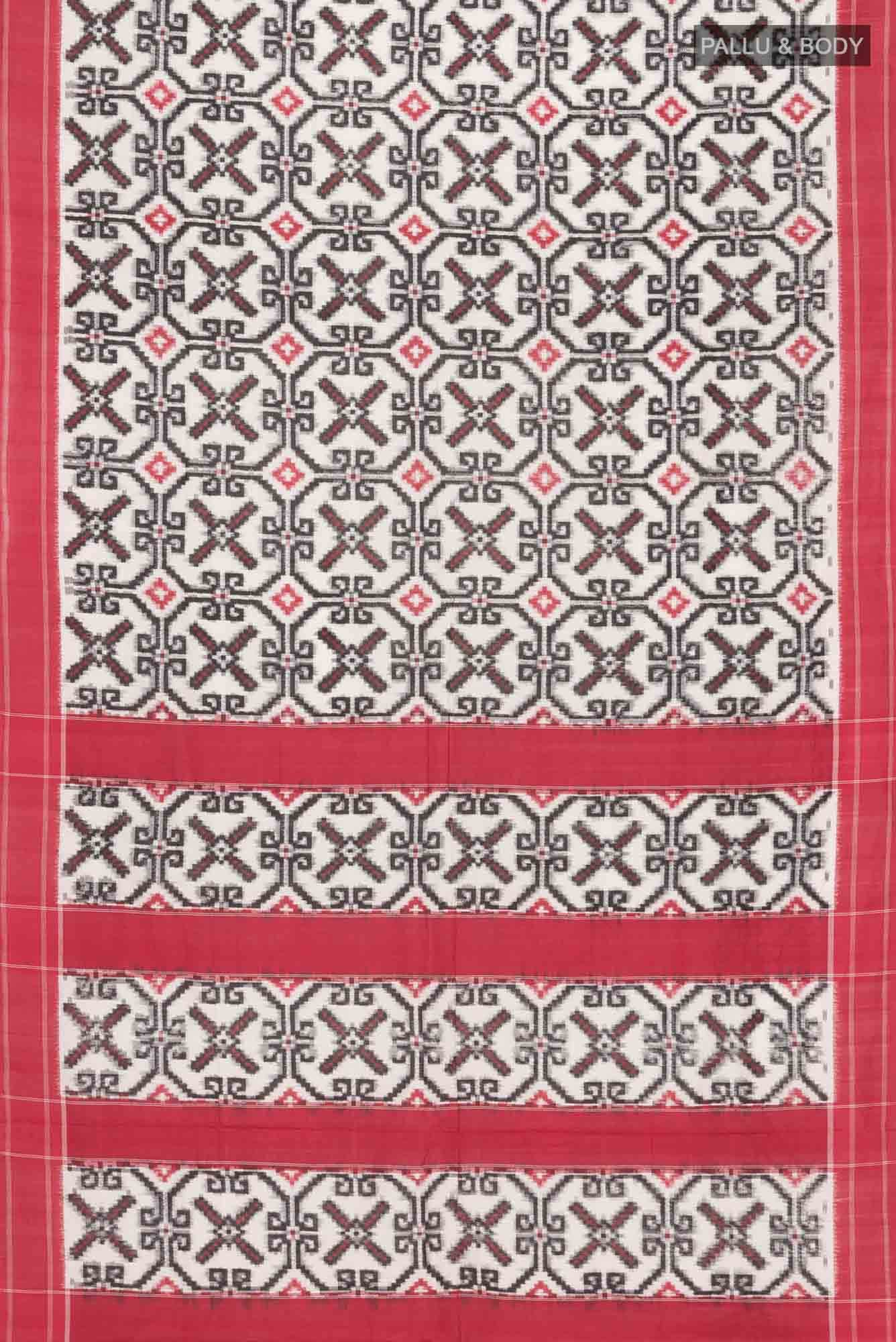 Off White Pochampally Cotton Saree