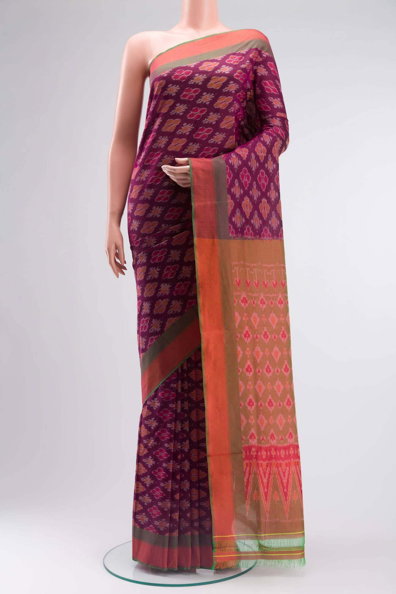 Purple Silk Cotton Saree