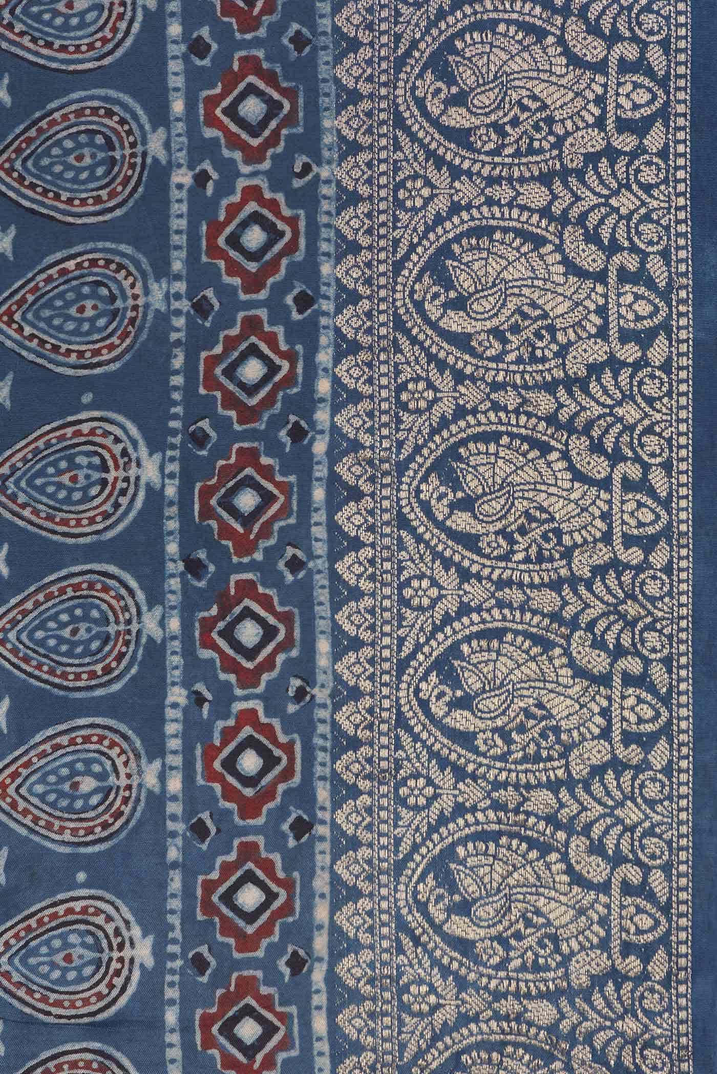 Navy Blue Dual Tone Satin Silk Saree