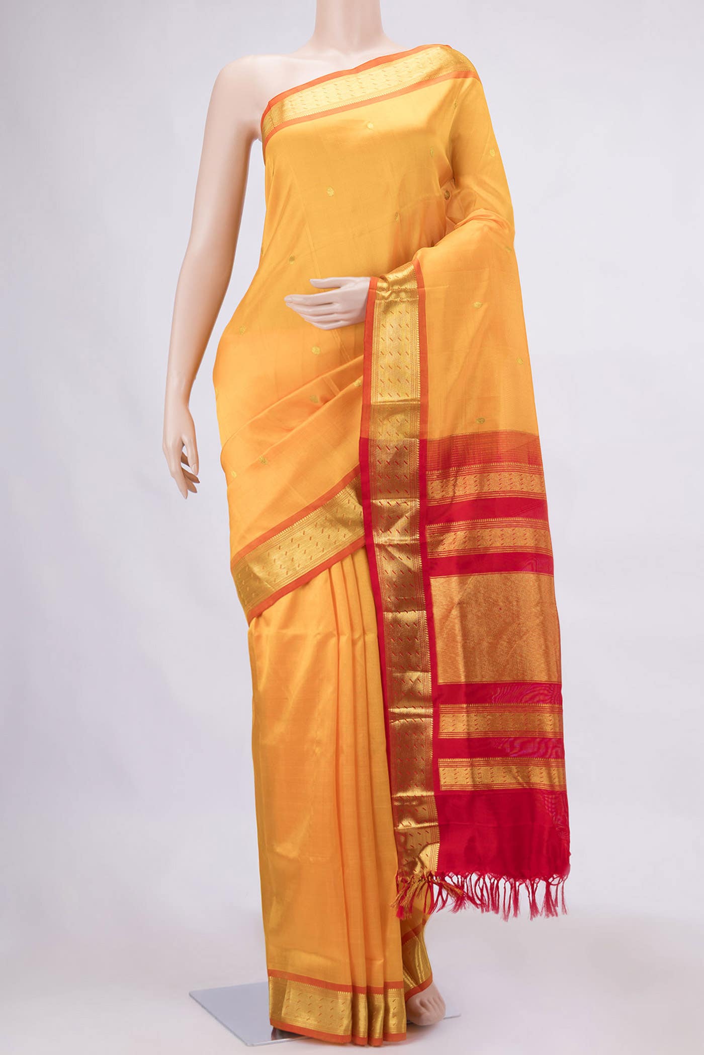Yellow Dual Tone Silk Cotton Saree