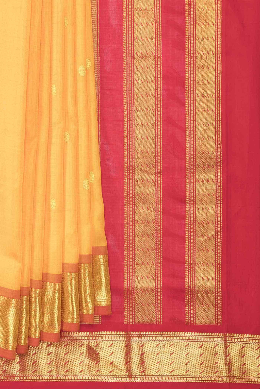 Yellow Dual Tone Silk Cotton Saree