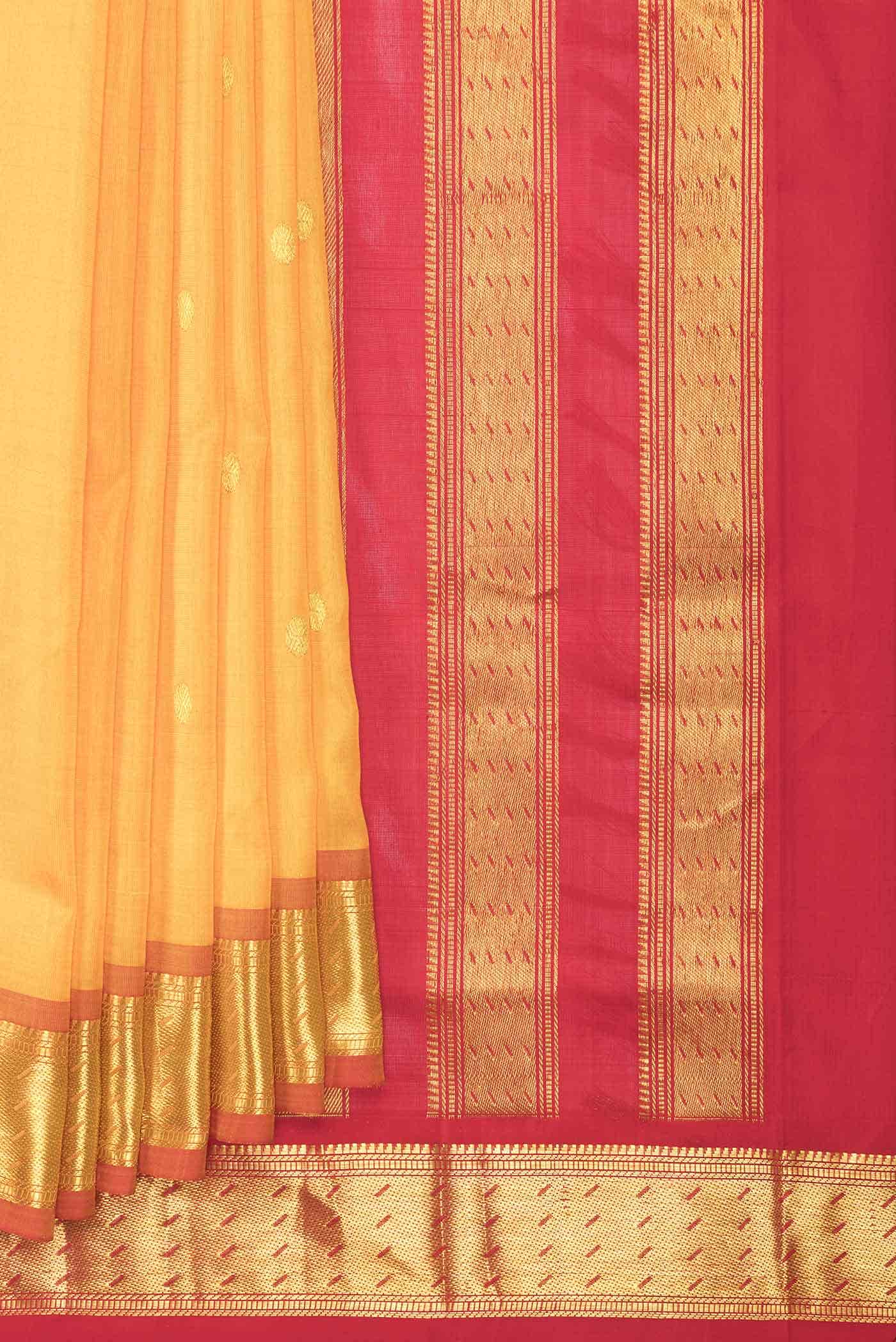 Yellow Dual Tone Silk Cotton Saree