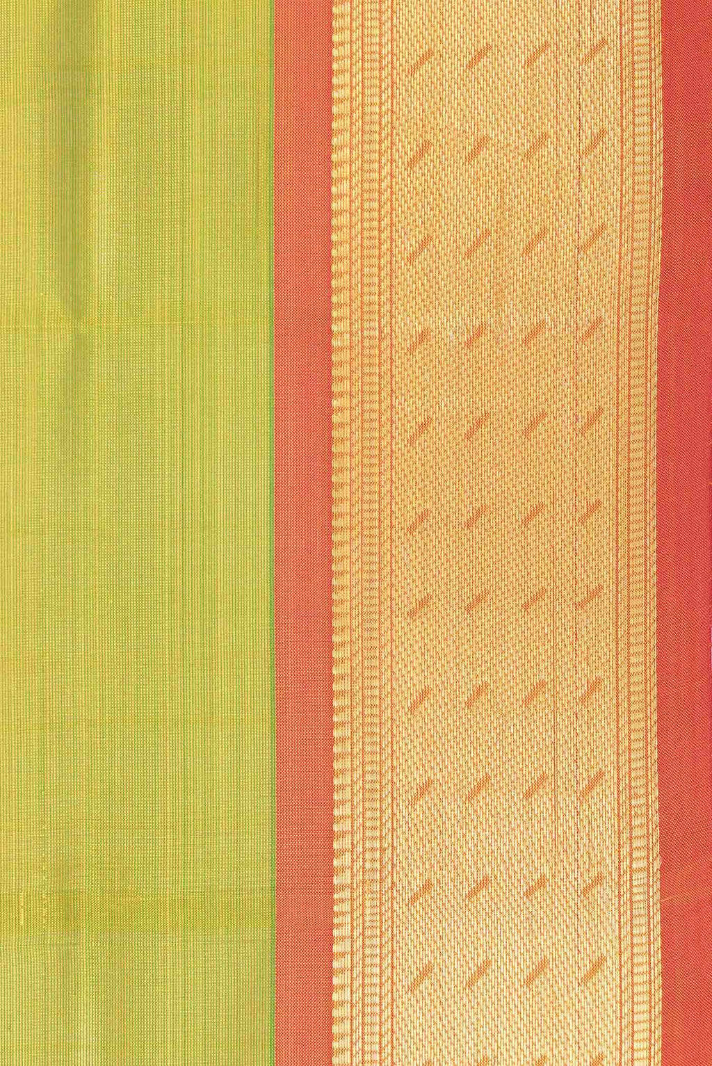 Parrot Green Dual Tone Silk Cotton Saree