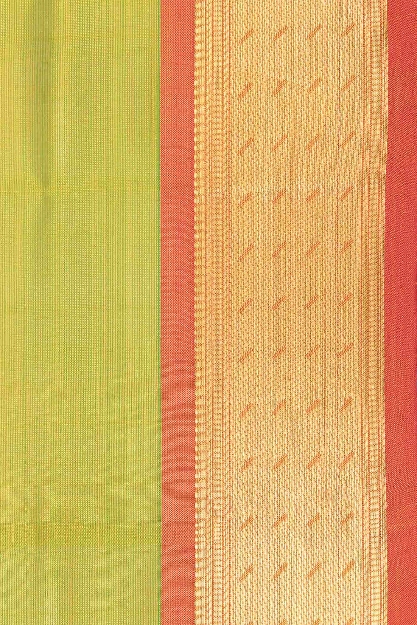 Parrot Green Dual Tone Silk Cotton Saree
