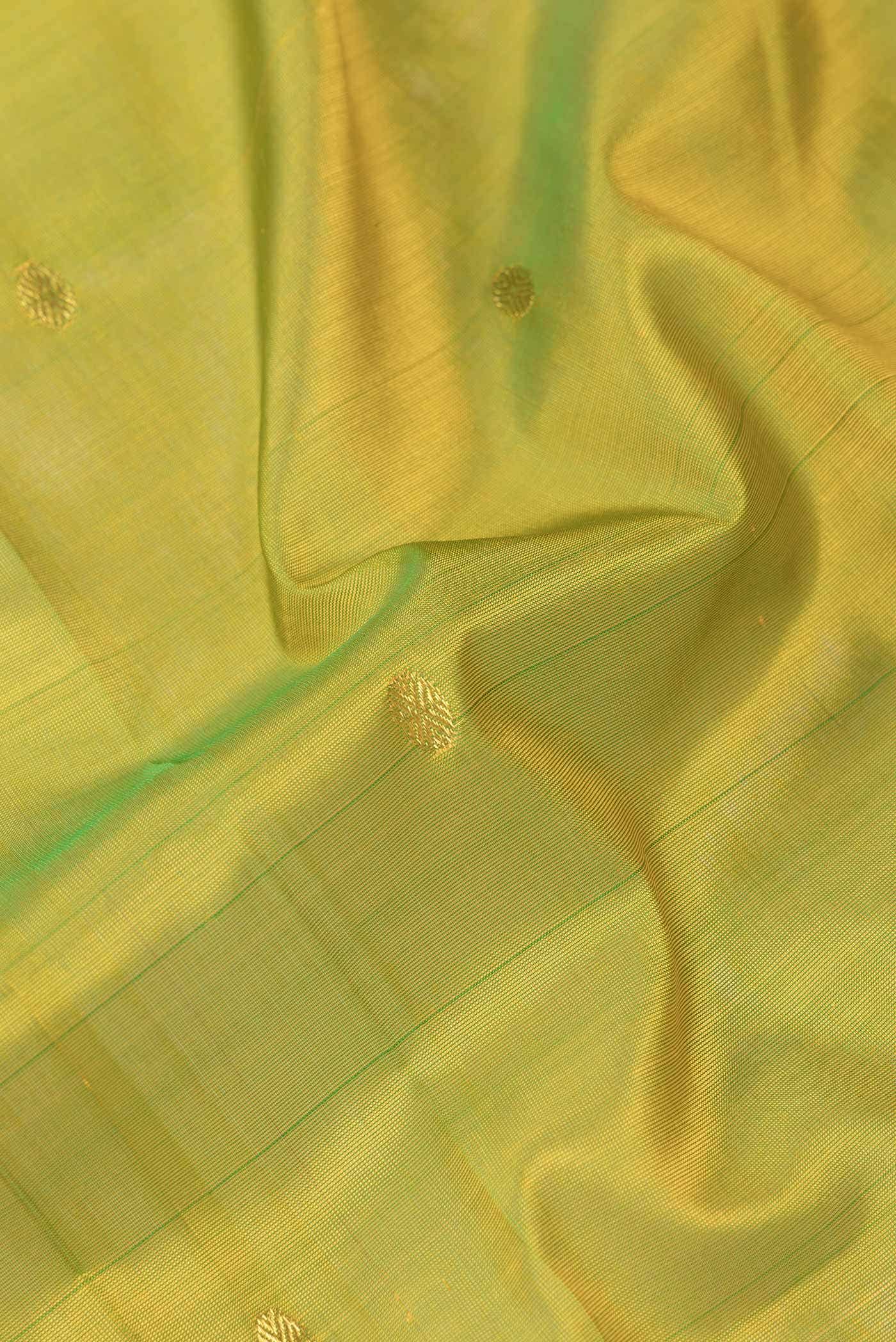 Parrot Green Dual Tone Silk Cotton Saree
