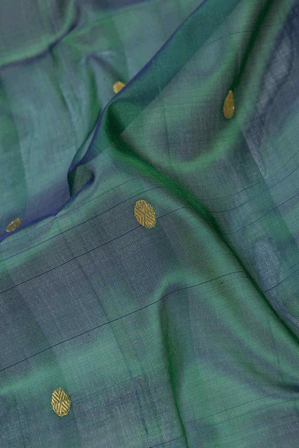 Peacock Blue Dual Tone Silk Cotton Saree