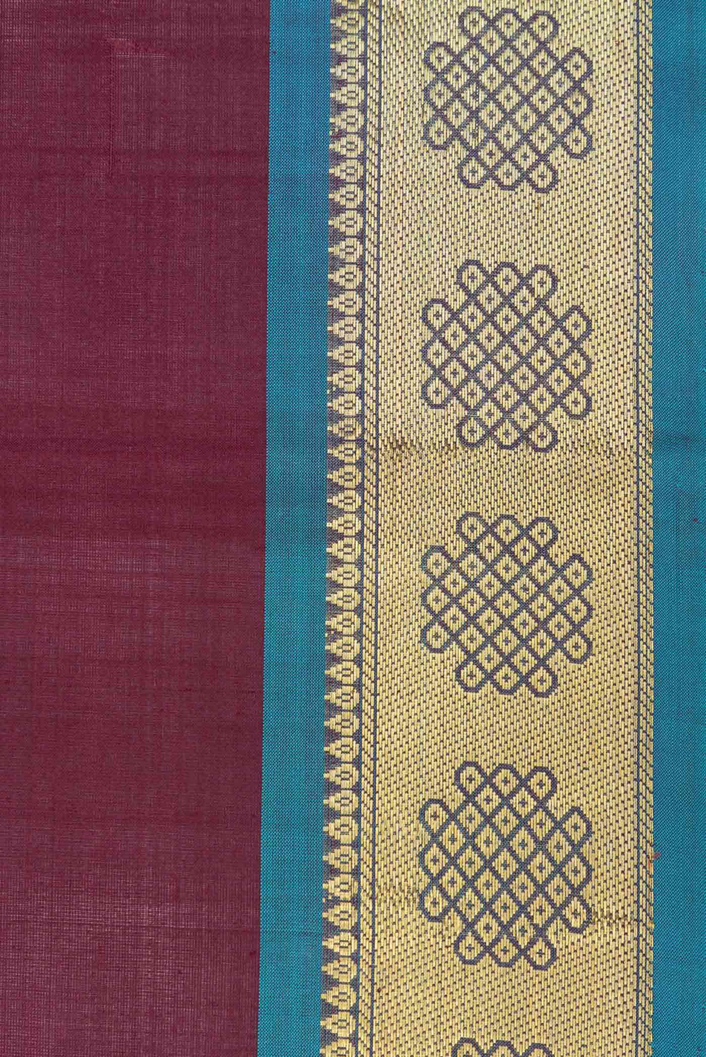 Brown Dual Tone Silk Cotton Saree