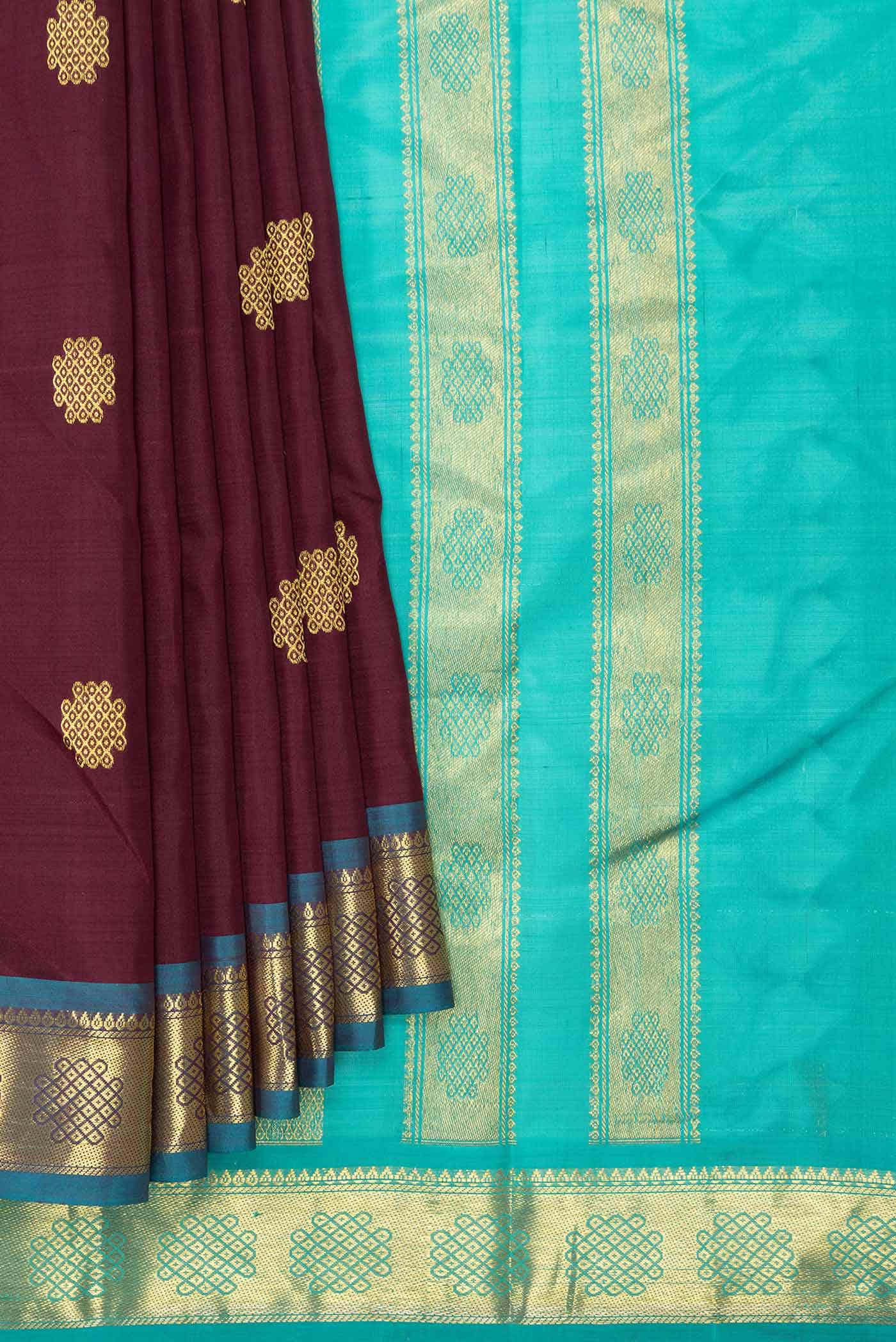 Brown Dual Tone Silk Cotton Saree
