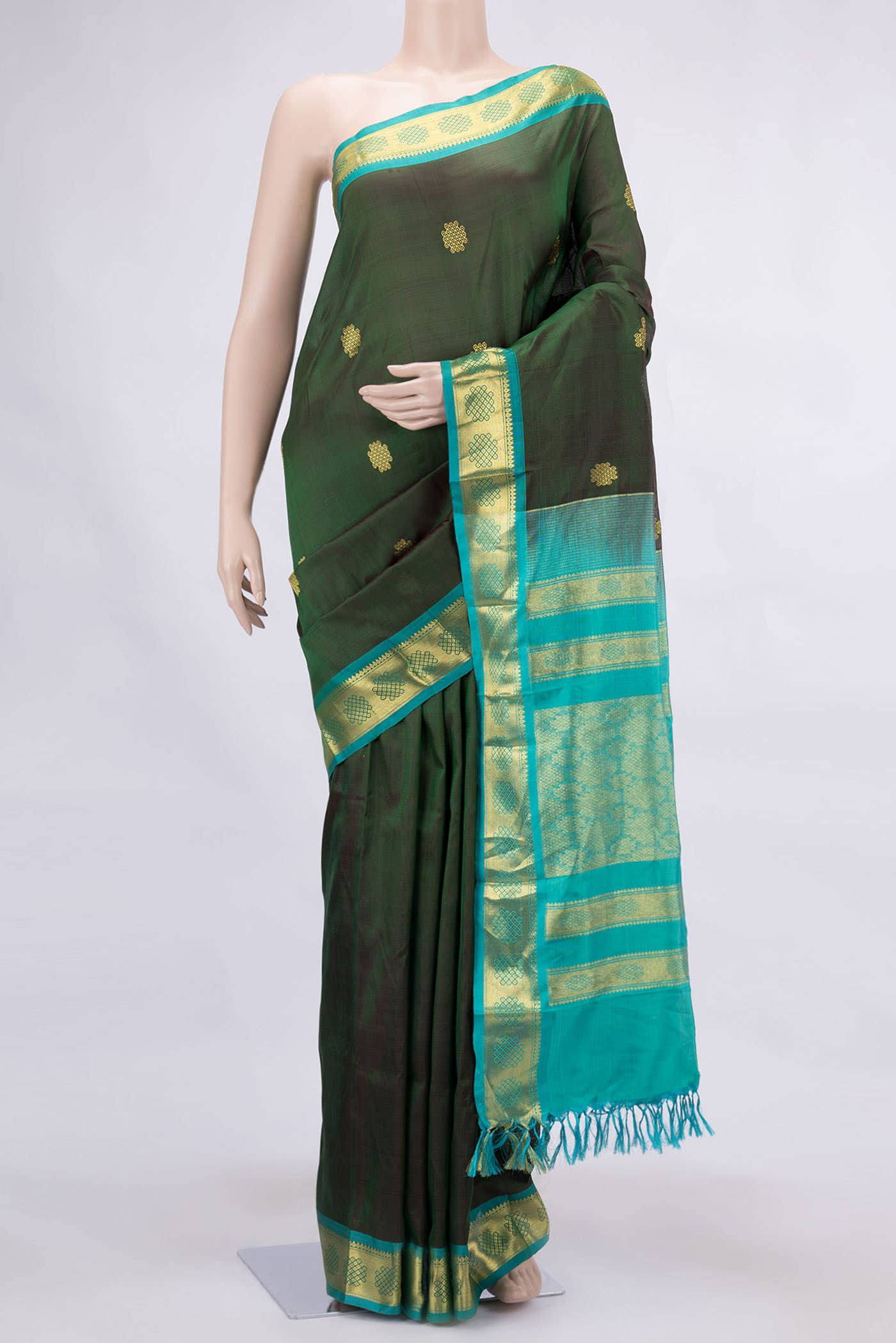 Green Dual Tone Silk Cotton Saree