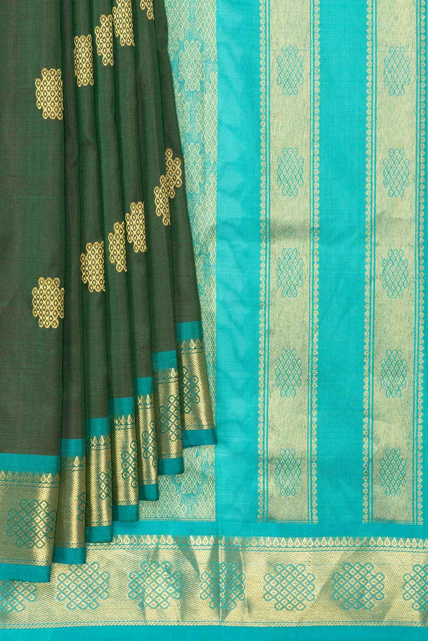 Green Dual Tone Silk Cotton Saree