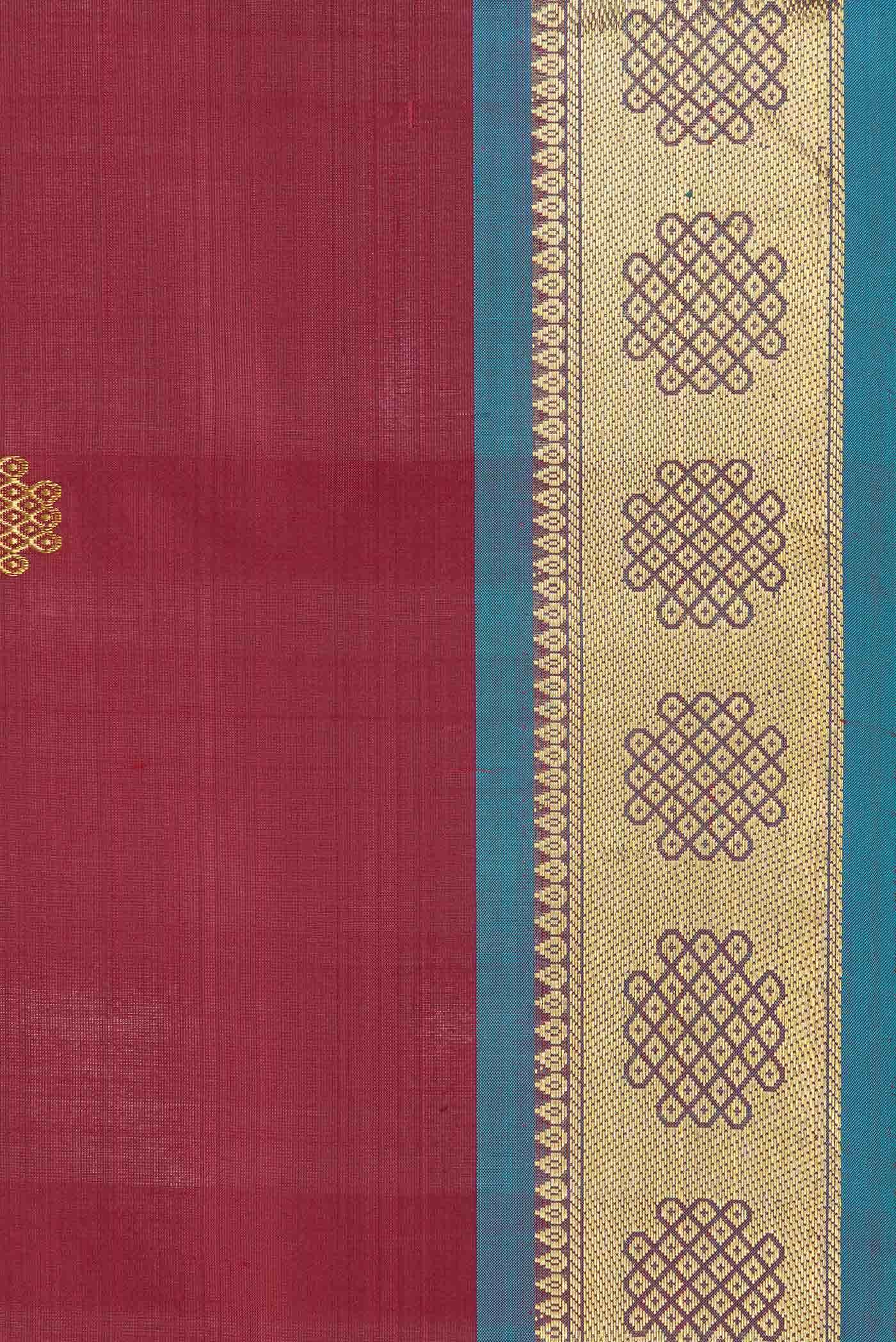Maroon Dual Tone Silk Cotton Saree