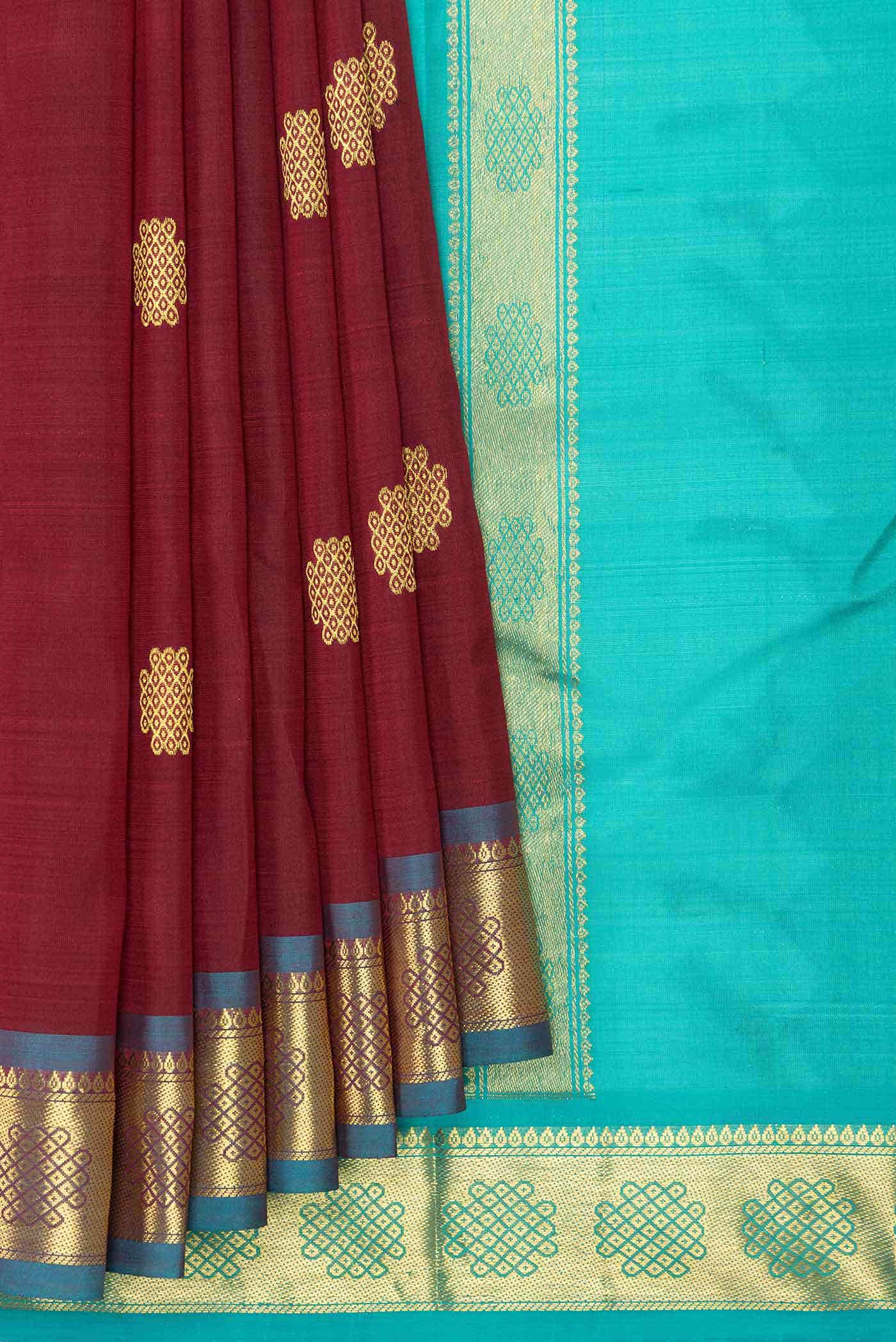 Maroon Dual Tone Silk Cotton Saree