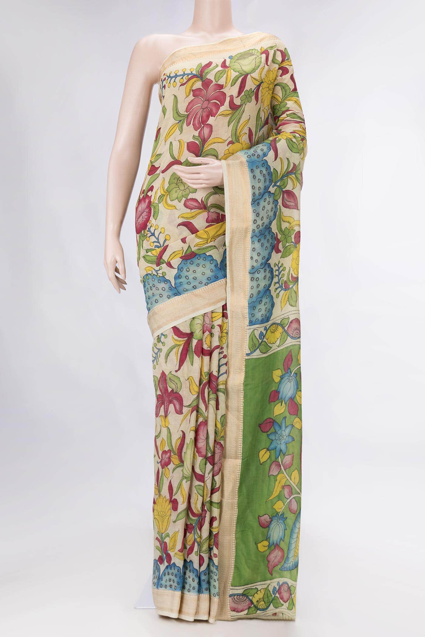 Light Green Dual Tone Mangalagiri Cotton Saree