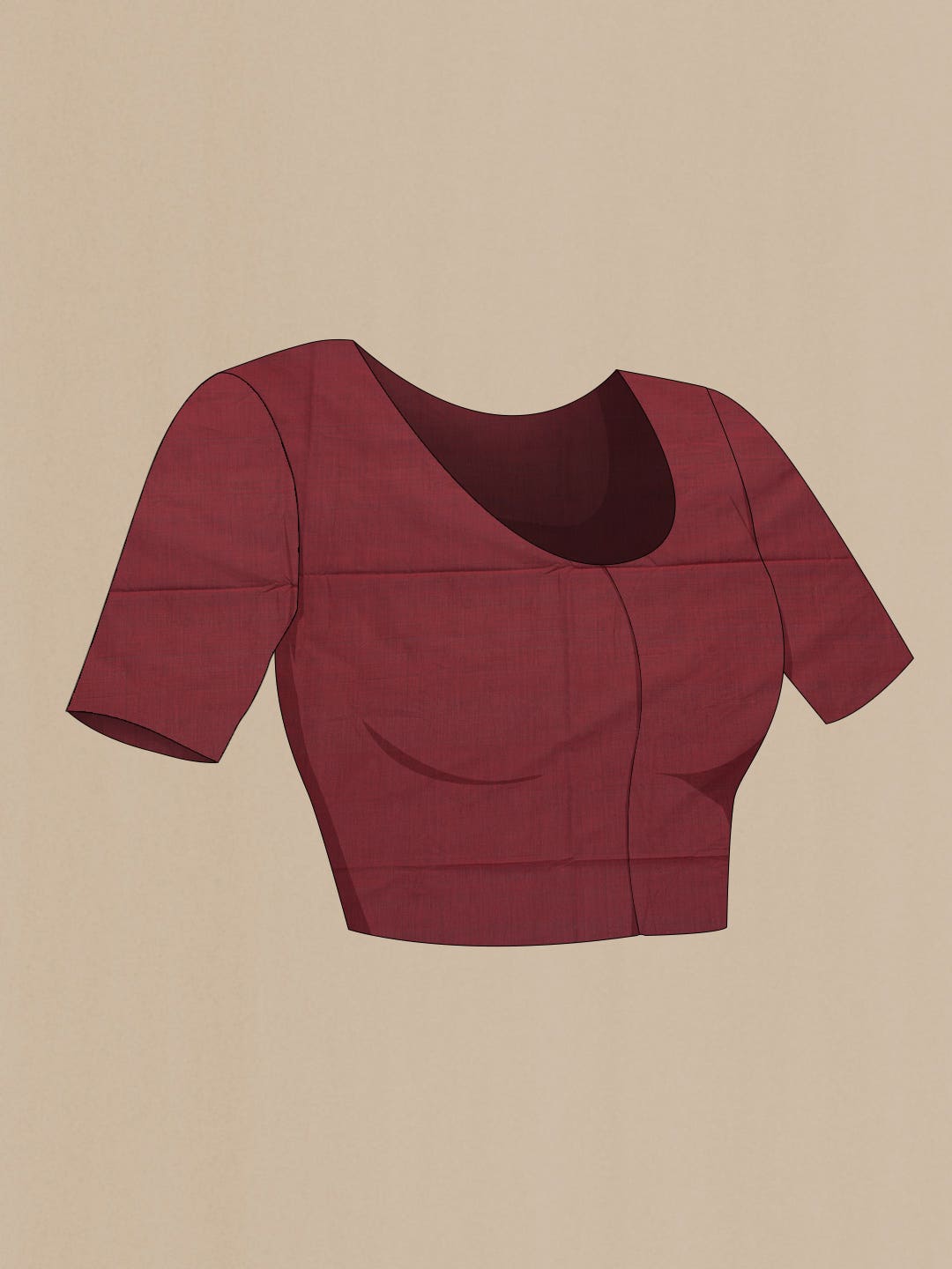 Maroon Cotton Saree