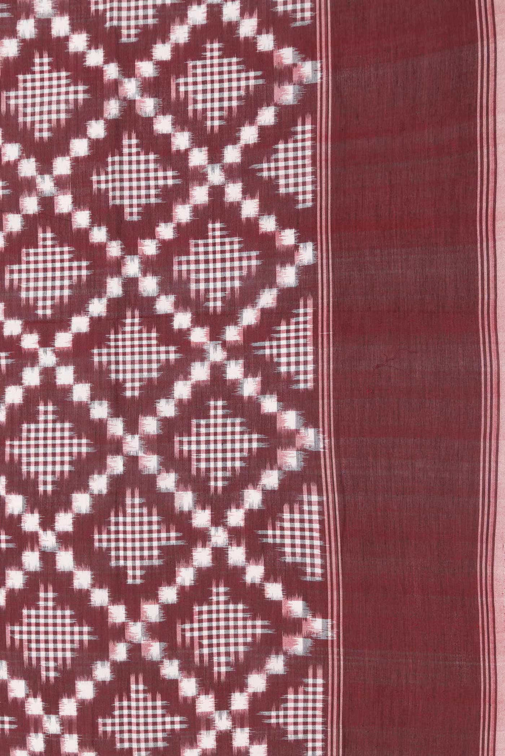 Maroon Cotton Saree