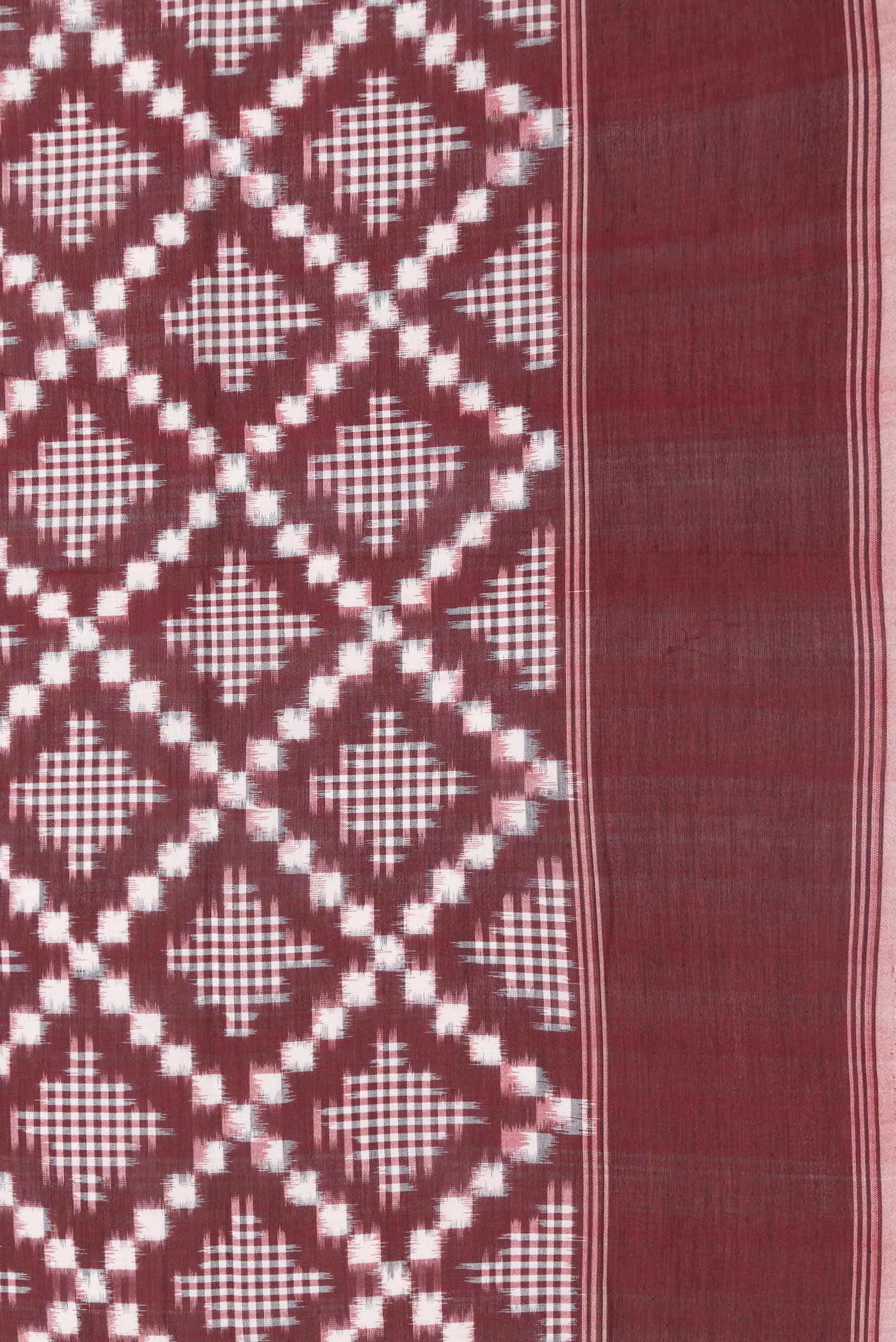 Maroon Cotton Saree