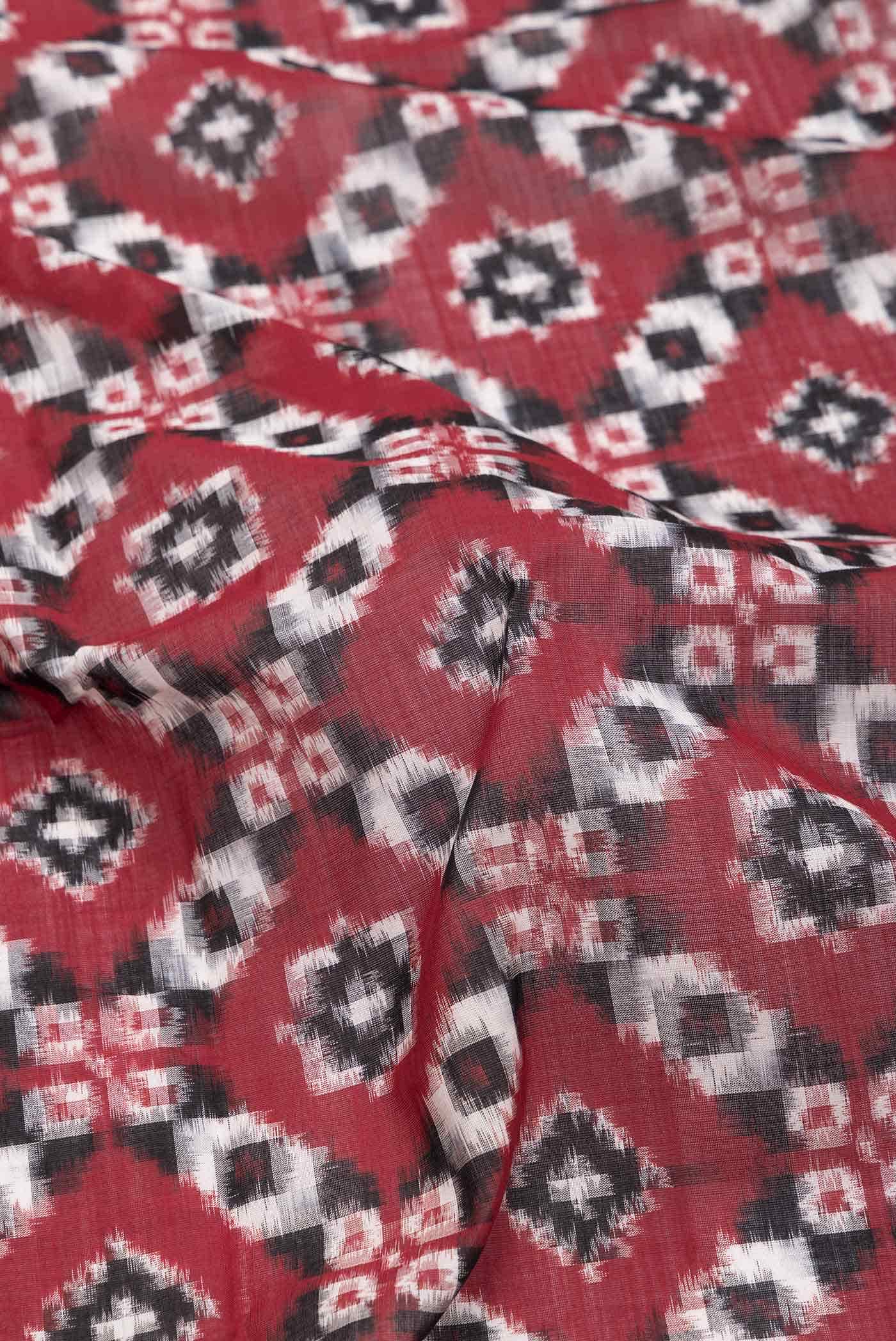 Maroon Cotton Saree