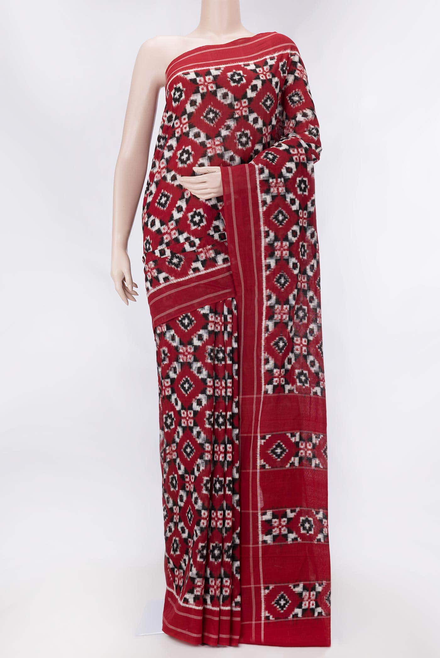 Maroon Cotton Saree