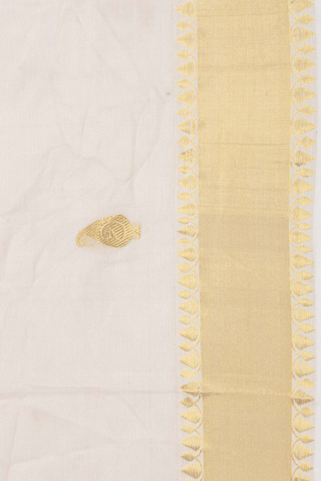 Off White Kerala Cotton Saree