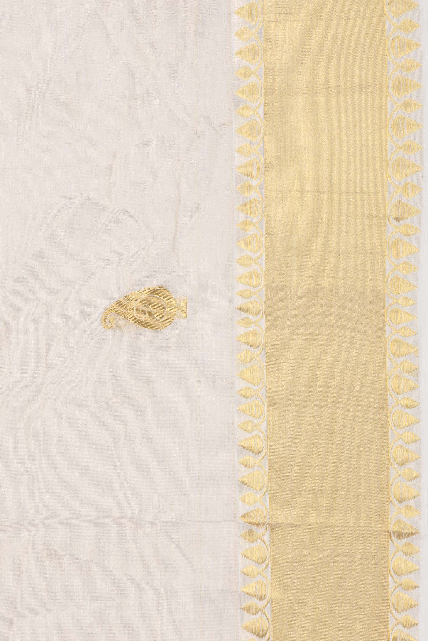 Off White Kerala Cotton Saree