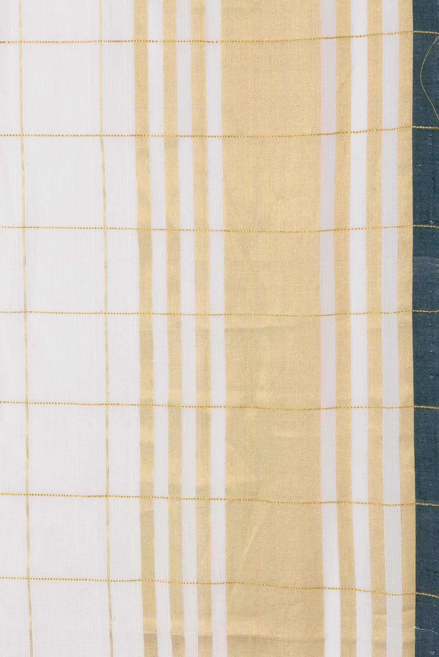 Off White Kerala Cotton Saree