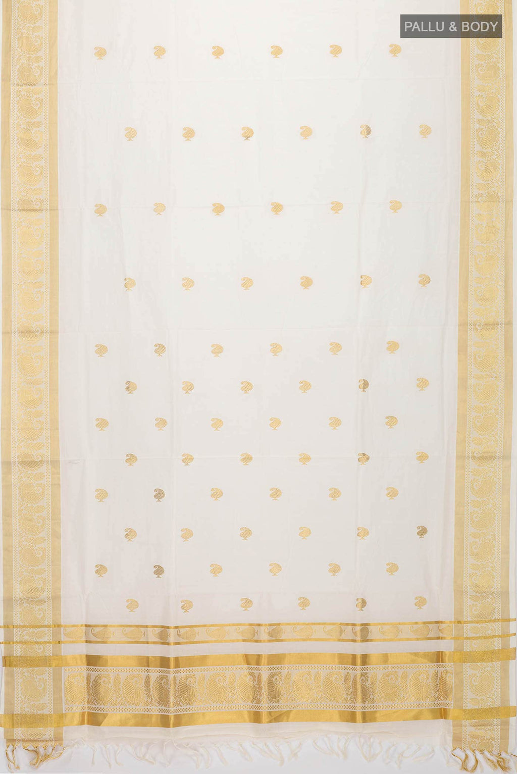 Off White Kerala Cotton Saree