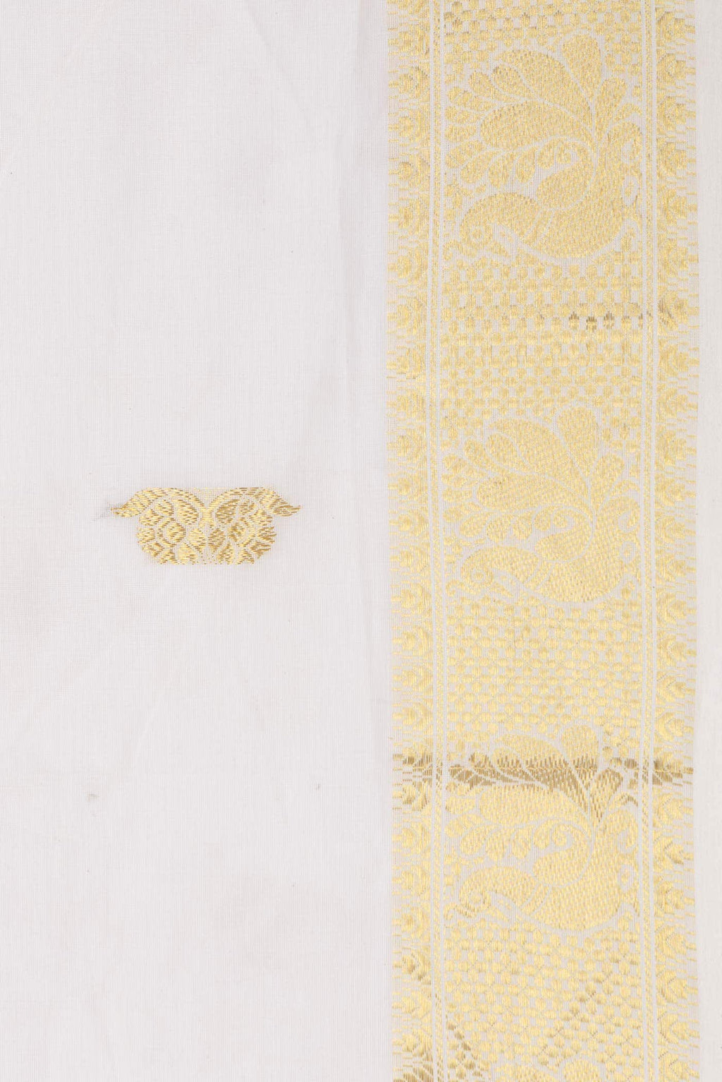 Off White Kerala Cotton Saree