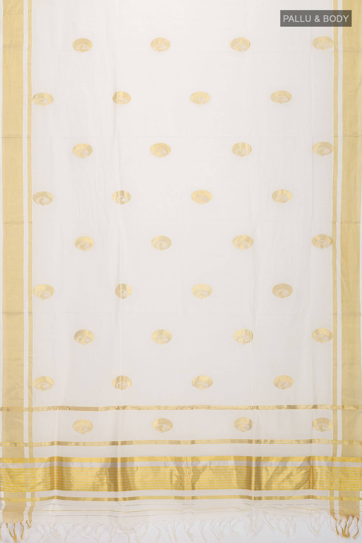 Off White Kerala Cotton Saree