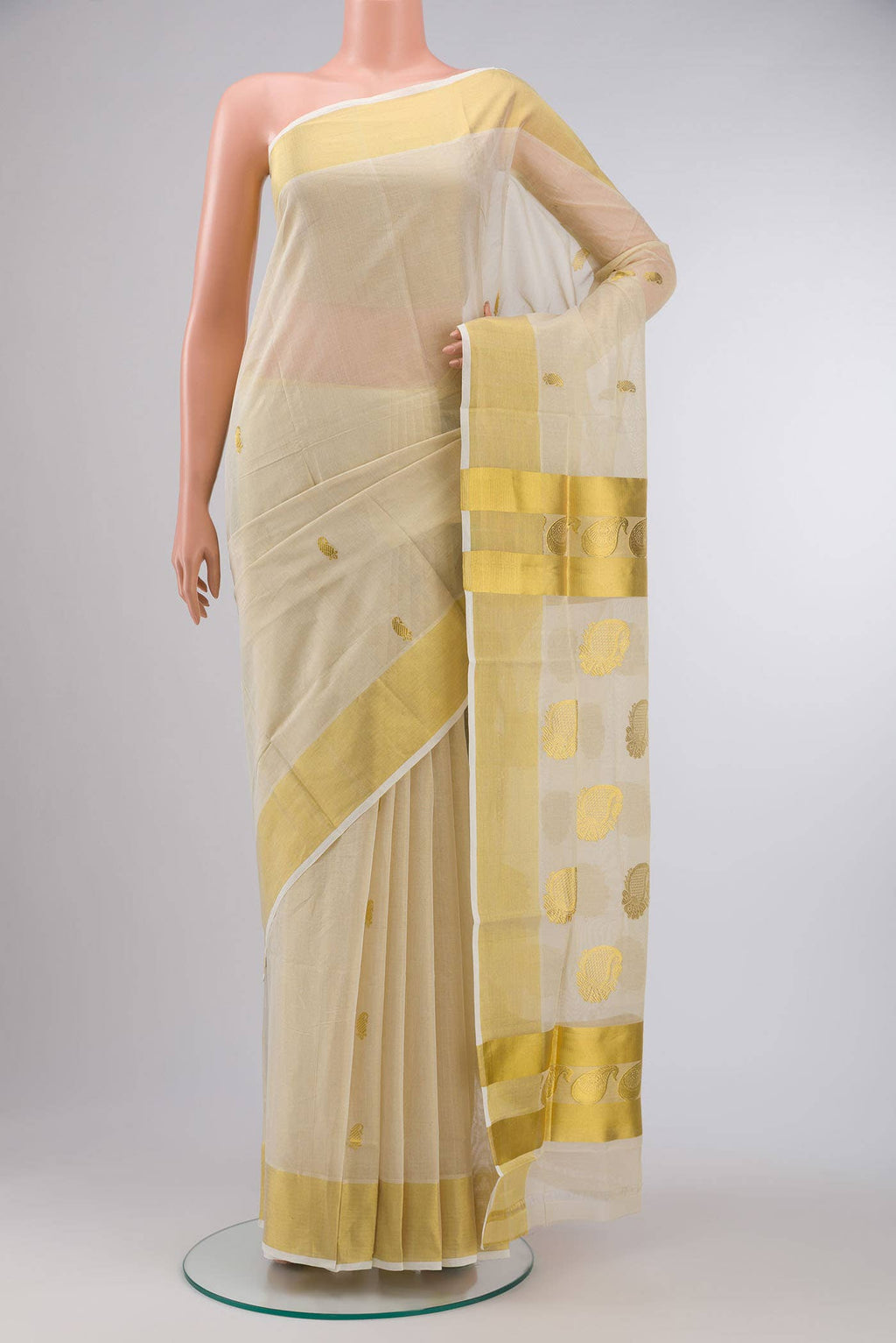 Gold Kerala Cotton Saree