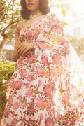 Kingfisher Dreams White Satin Organza Saree