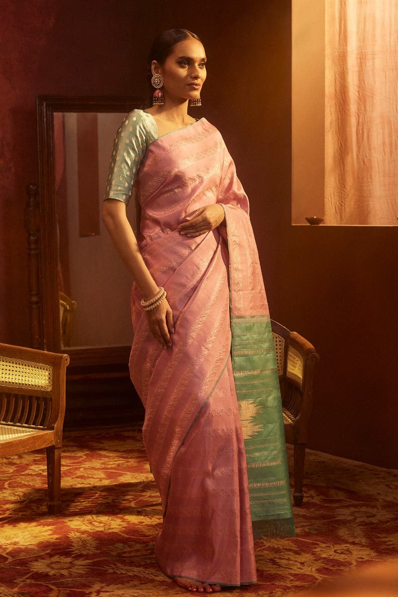 Nayantara-Pink Kanchipuram Silk Saree