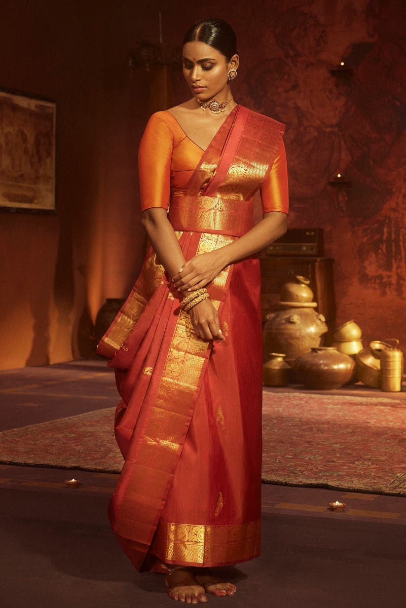 Antarang - Red Kanchipuram Silk Saree from Saundarya Collection