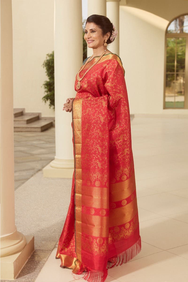 Aaditi-Red Kanchipuram Silk Saree