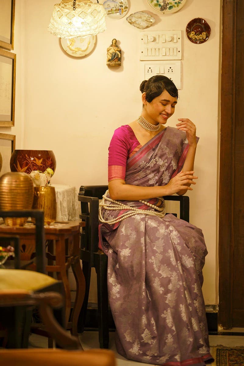 Sakura Soiree- Lavender Banarasi Saree