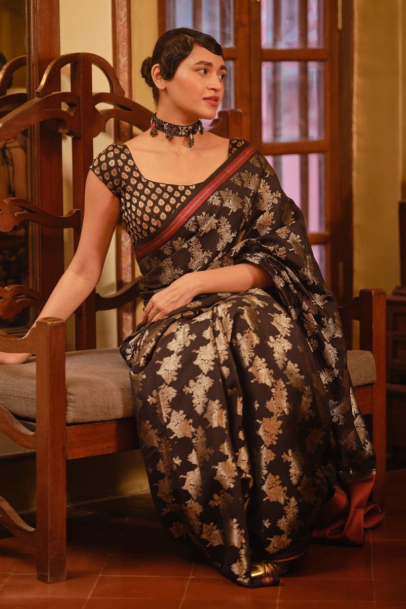 Sakura Soiree- Black Banarasi Saree