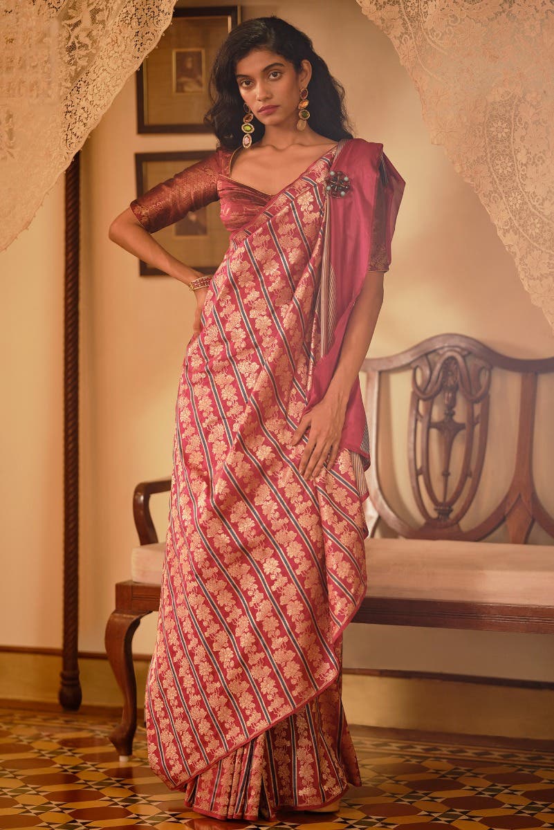 Lili Lajawab- Magenta Banarasi Silk Saree