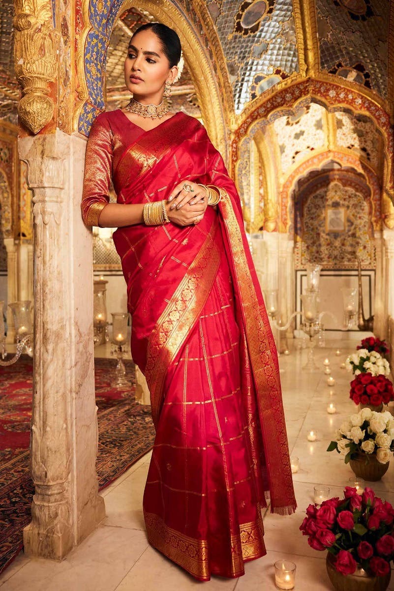 Savitri-Maroon Kanchipuram Silk Saree