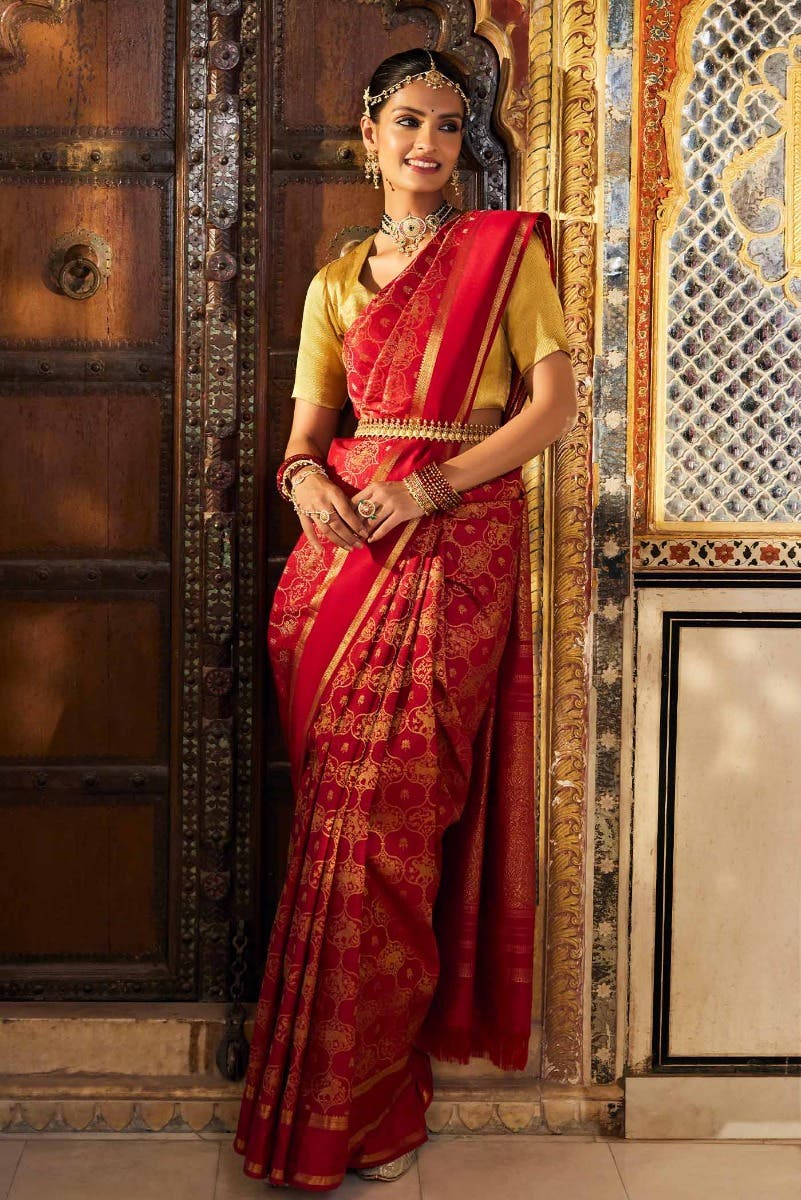 Malhar-Red Kanchipuram Silk Saree