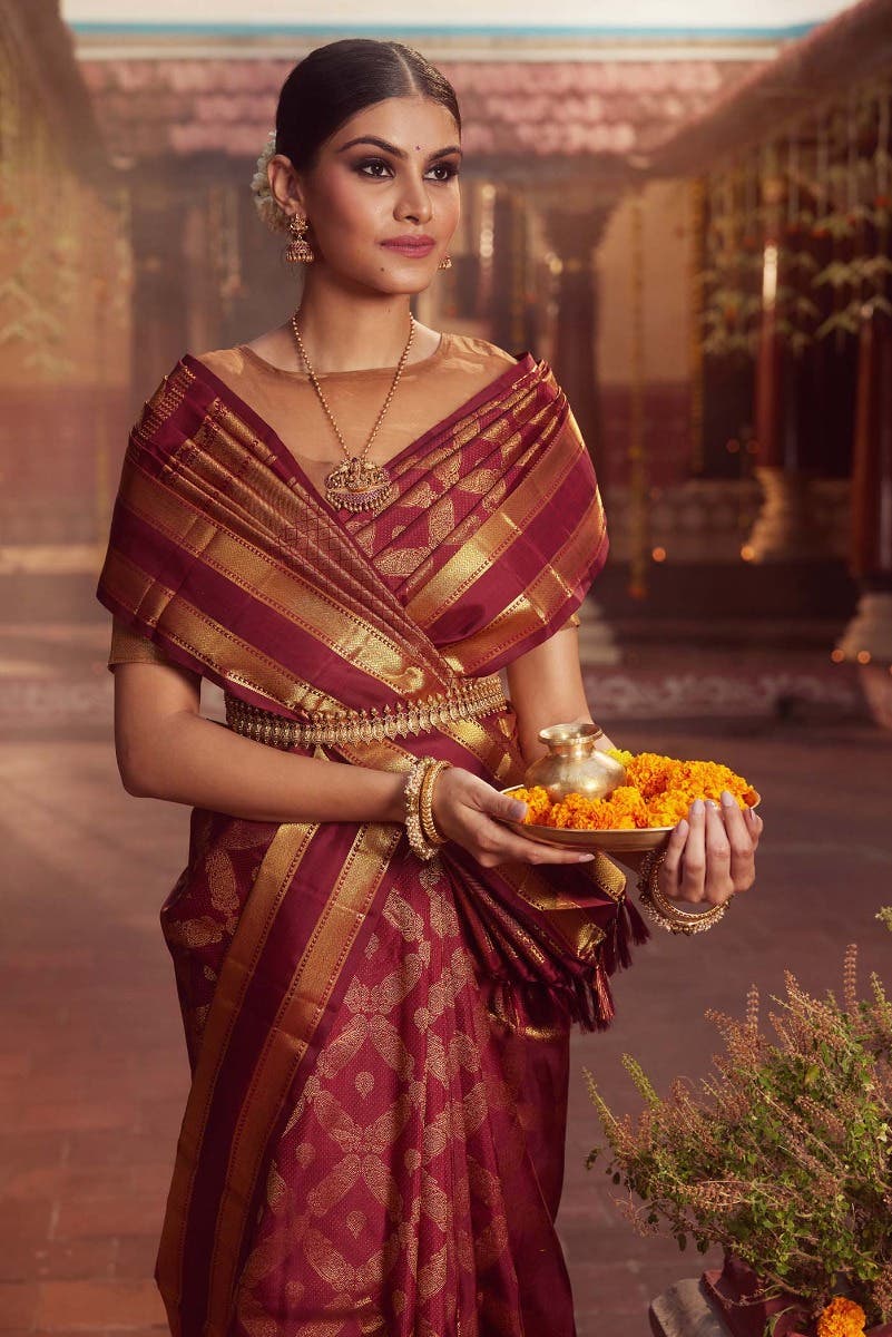 Shobita - Araku Red Kanchipuram Silk Saree
