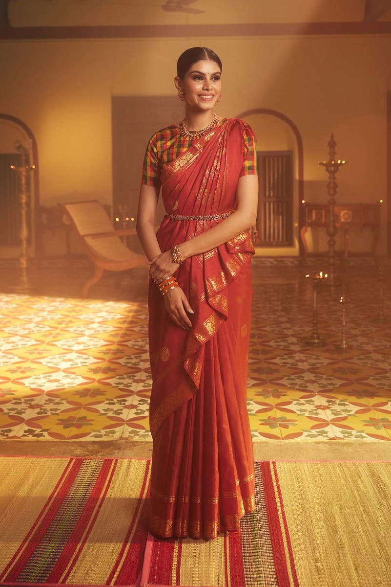 Raj-Pakshi - Wine Kanchipuram Silk Saree