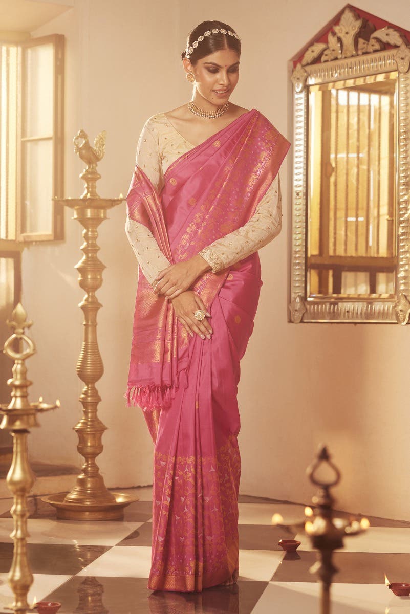 Lalita - Dusky Magenta Kanchipuram Silk Saree