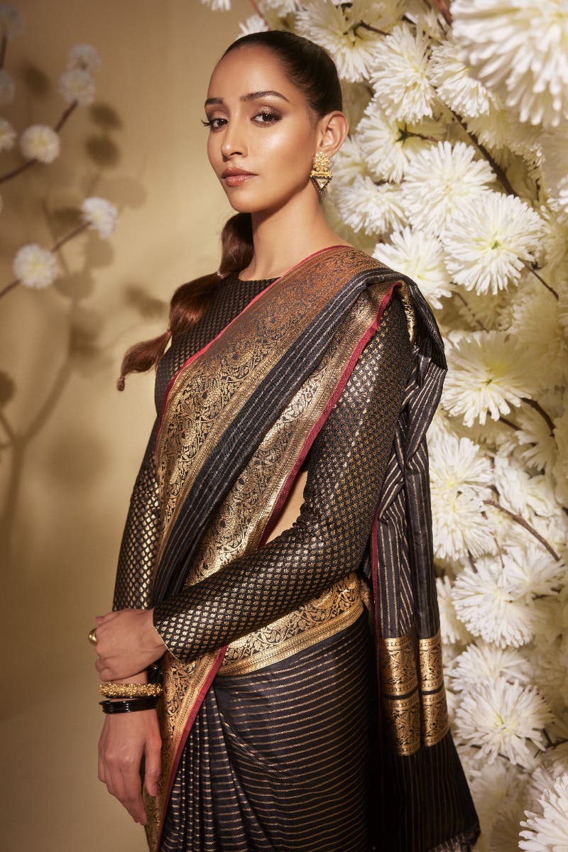 Prema-Black Banarasi Silk Saree