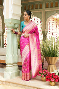 Bhagyavati-Magenta Banarasi Silk Saree