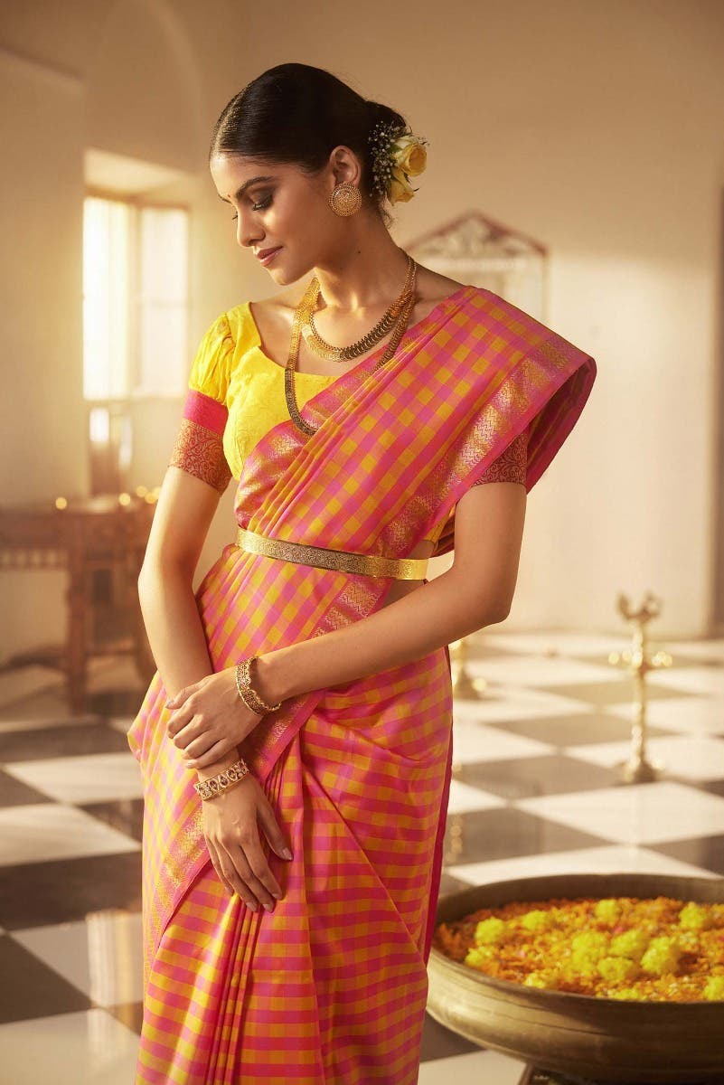 Samyukta-Multi Kanchipuram Silk Saree